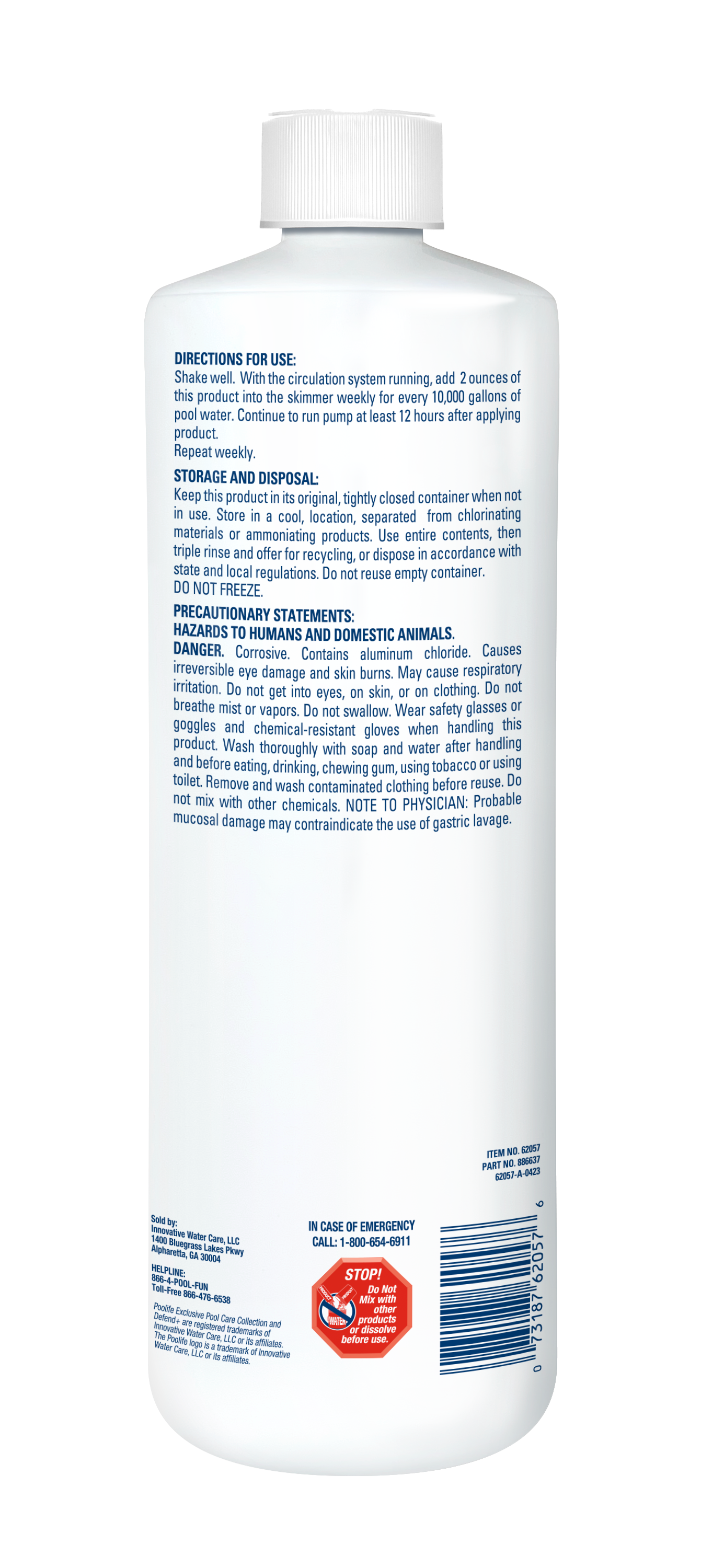 Poolife Phosfight+ back of bottle