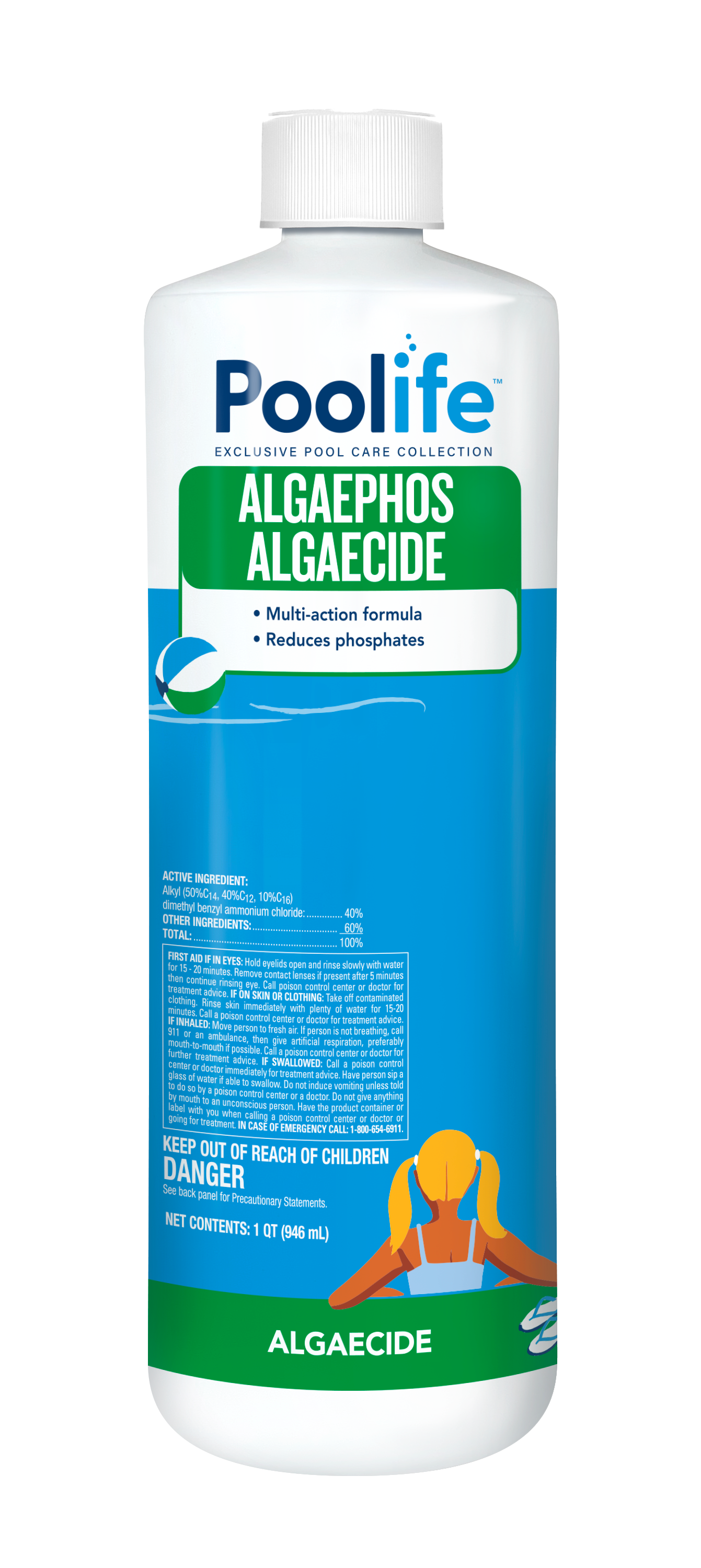 Poolife Algaecide Algaephos front of bottle