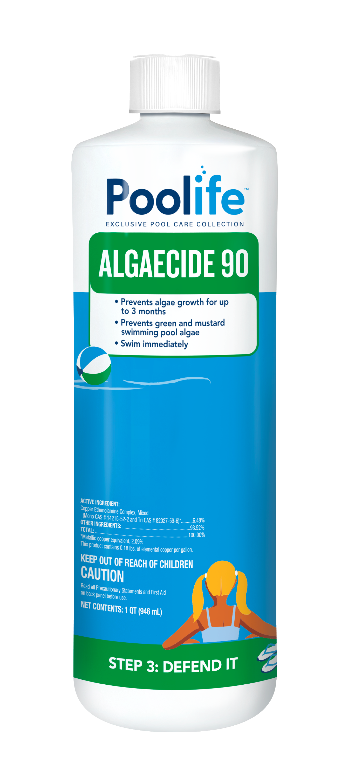 Poolife Algaecide 90 front of bottle