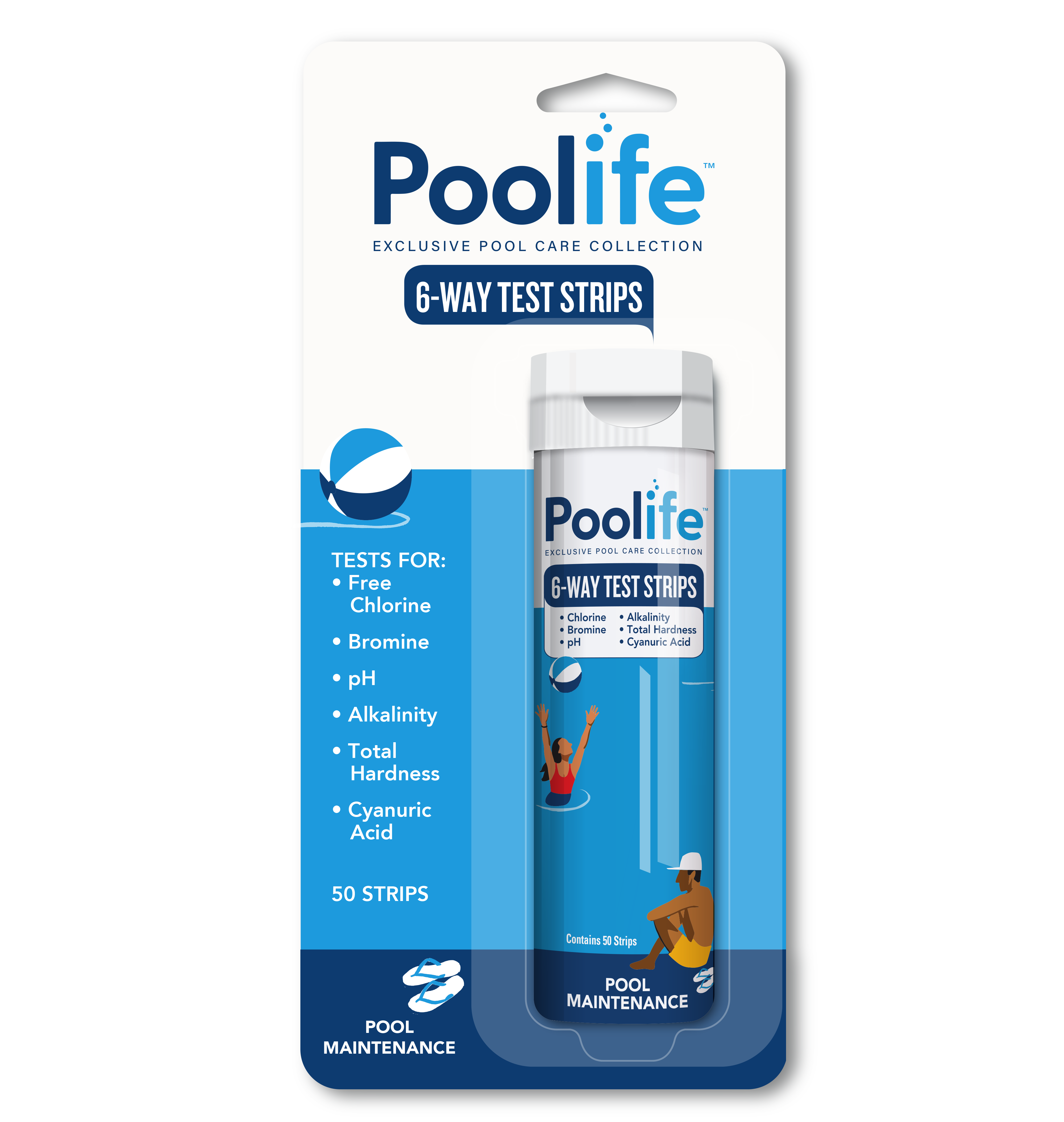 Poolife 6-way test strips front of pack