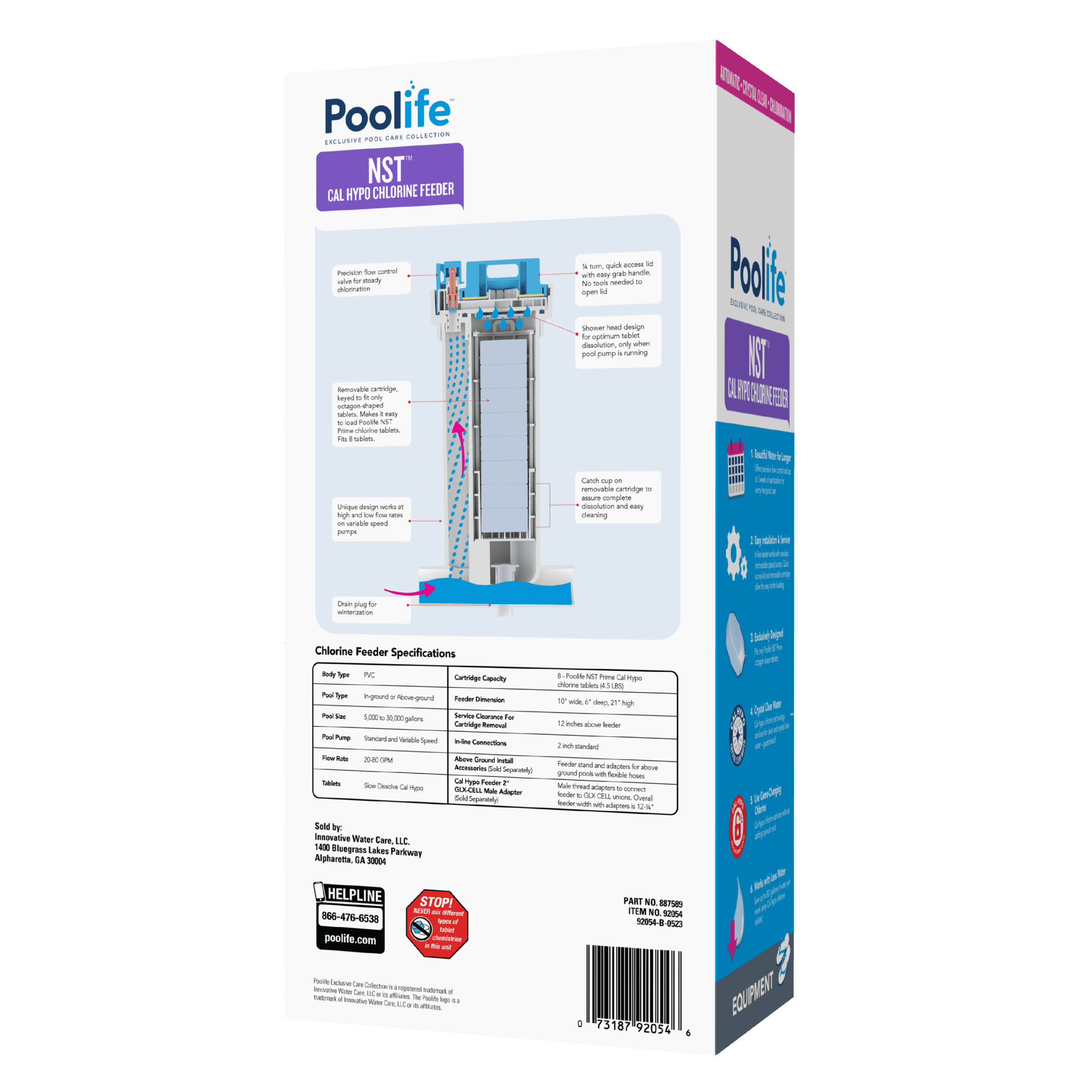 Poolife NST Cal Hypo Feeder back of box