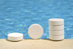 Pool chlorine pucks for sanitization 